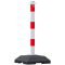 Chain post, handy design |  60 mm steel post | hot-dip galvonized | coated white / red